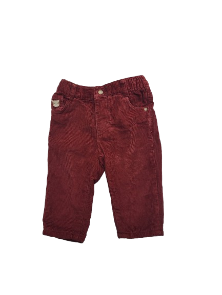 Pantalon bordeaux en velours 9 mois