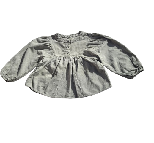 Blouse verte en velours 24 mois-3 ans