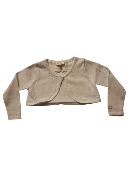 Gilet blanc pailleté court 18 mois