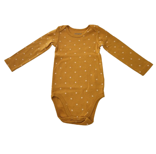 Lot de deux bodys marron et rose à pois 18 mois