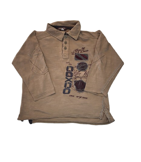 Polo marron manches longues 4 ans