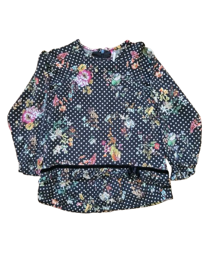 Robe blouse noire imprimée 4 ans