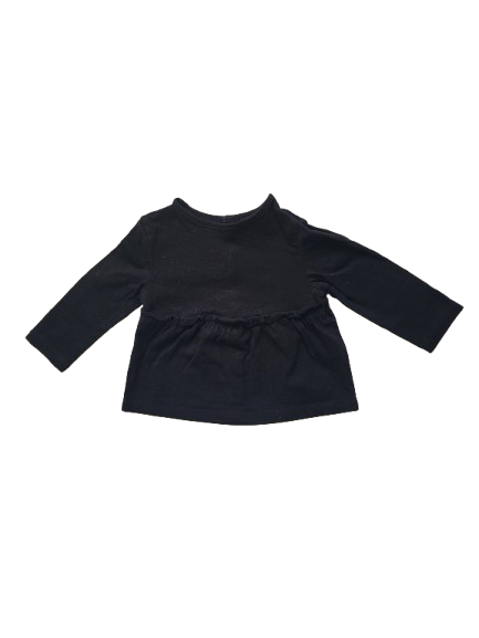 Tee-shirt noir manches longues 1 mois