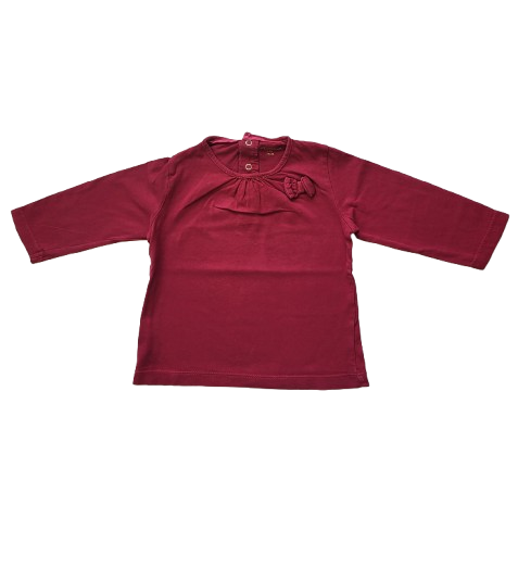 Tee-shirt bordeaux manches longues 12 mois