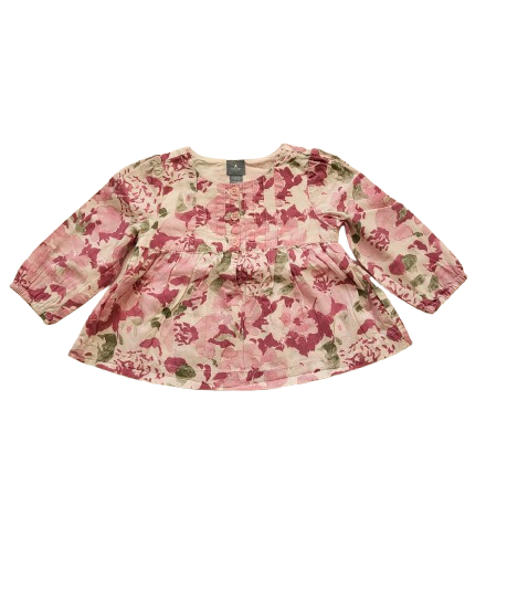 Blouse rose fleurie 12-18 mois