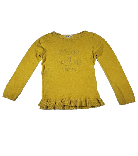 Pull moutarde en maille 4 ans