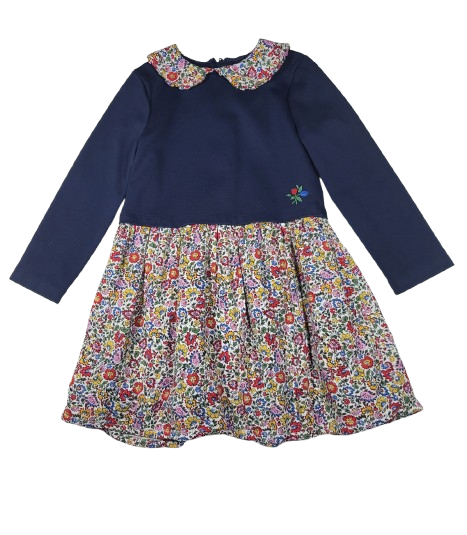Robe bleu imprimée floral 5 ans