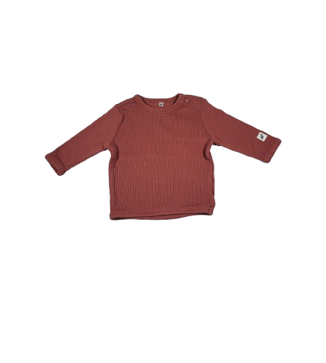 Tee-shirt terracotta manches longues 1 mois
