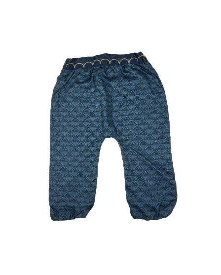 Sarouel bleu imprimé doublé 18 mois