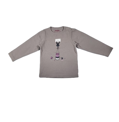 Tee-shirt marron manches longues 18 mois