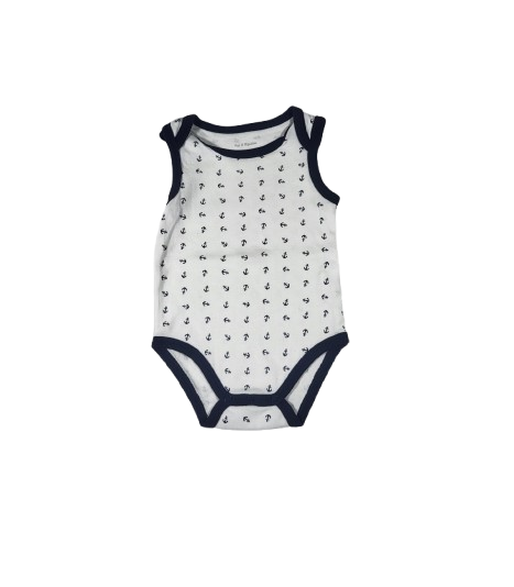 Body blanc imprimé ancre marine 18 mois