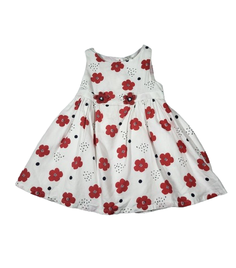 Robe blanche imprimé fleurs 18 mois