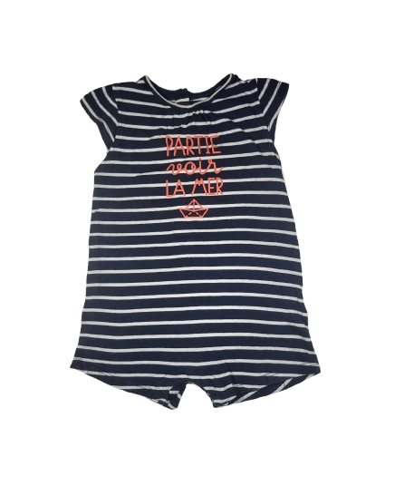 Combishort bleu rayée 18 mois