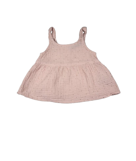 Blouse orange à pois dorés 5 ans