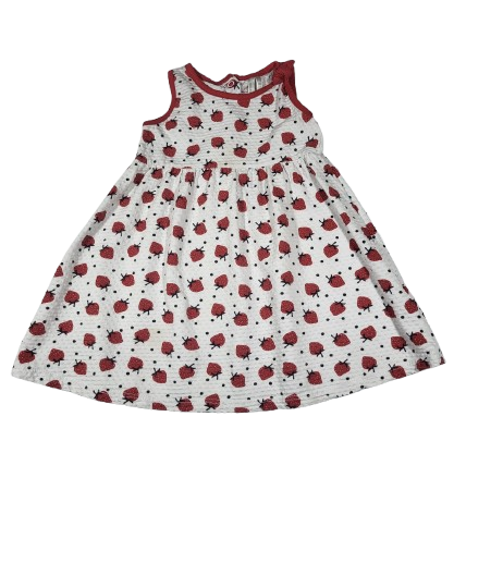 Robe blanche motifs fraise 18 mois