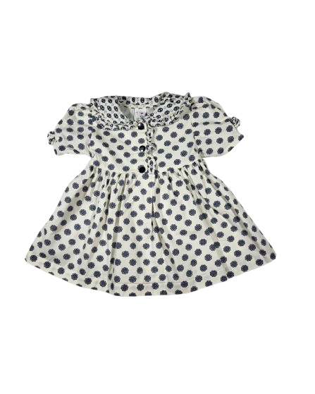 Robe blanche à motifs 3 mois