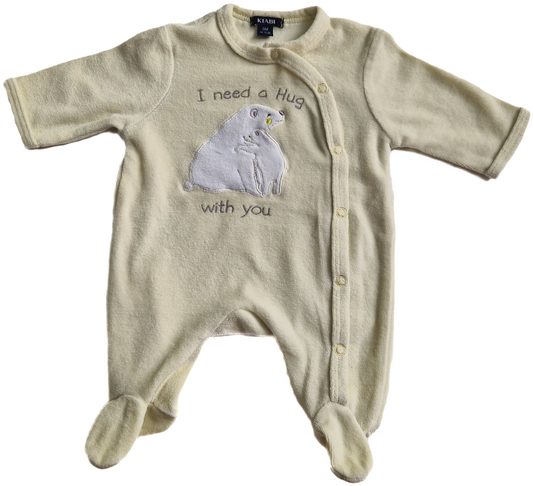 Pyjama jaune en velours naissance