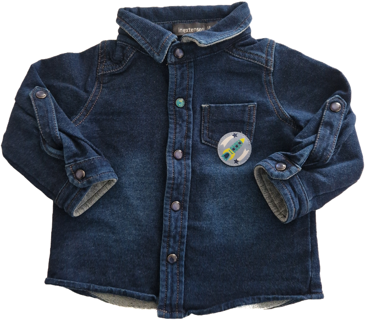 Chemise bleu foncé 6 mois