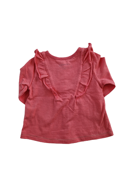 Tee-shirt rose manches longues 6 mois