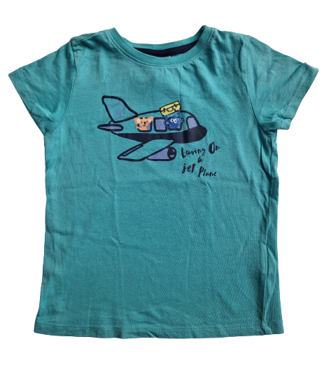 Tee-shirt bleu ciel Poco Piano 4 ans