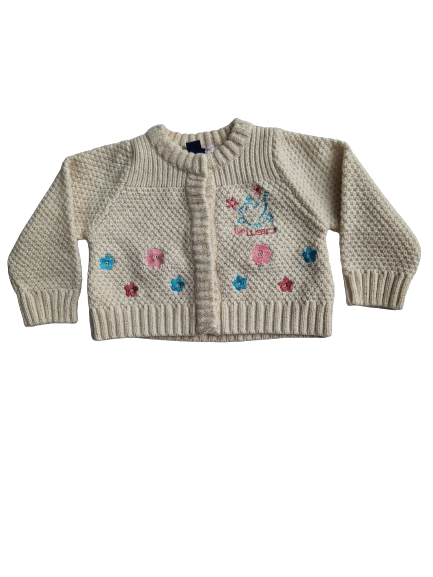 Gilet crème fil doré WSP KIDS 6 -12 mois