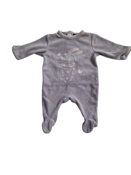 Pyjama gris en velours Kiabi 1 mois