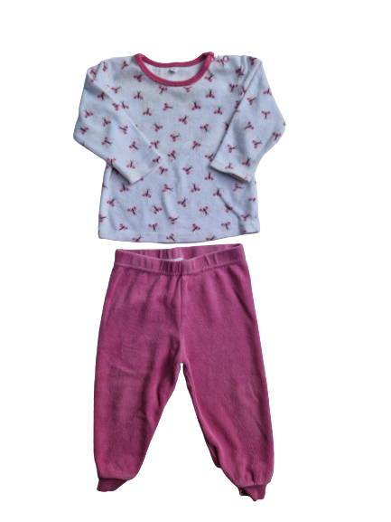 Pyjama blanc - rose Zeeman 12 mois