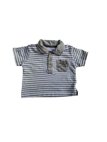 Polo rayure grise Petit Pirate 3 mois