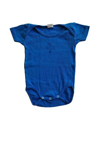 Lot bodys bleu foncé - bleu turquoise Mots d'enfants 6 mois