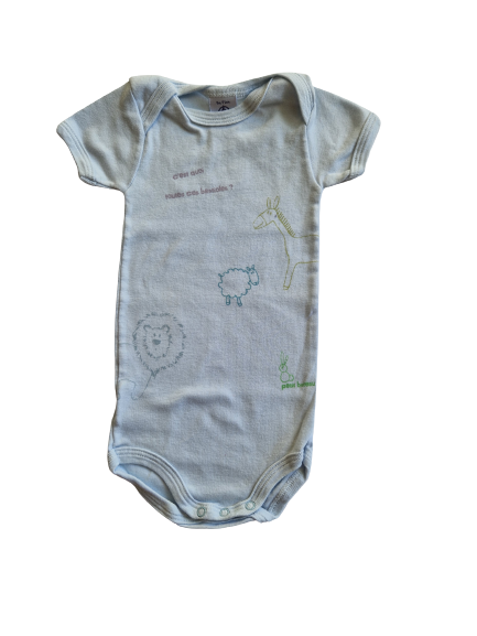 Body bleu ciel Petit Bateau 9 mois