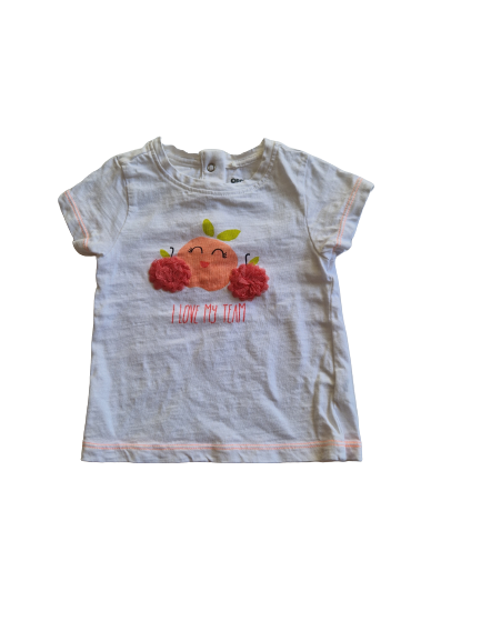 Tee-shirt blanc fantaisie fruits Orchestra 9 mois