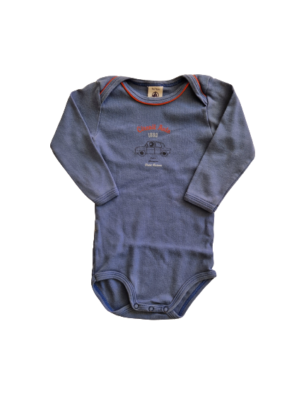 Body bleu motif voiture Petit Bateau 9 mois