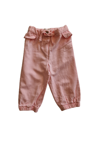 Pantalon rose en toile 9 mois