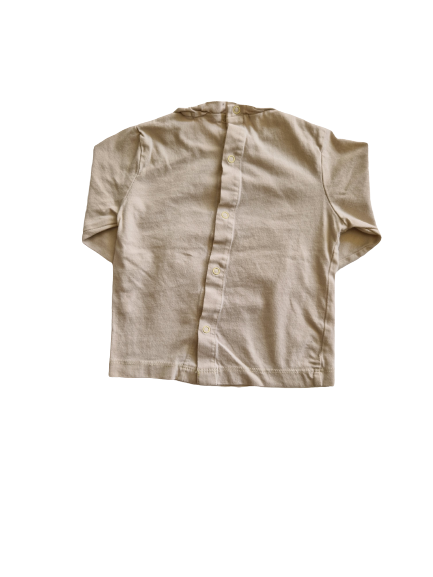 Tee-shirt beige manches longues Kitchoun 12 mois