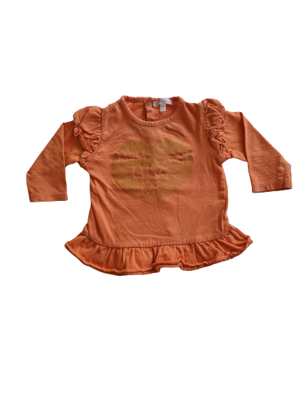 Tee-shirt orange manches longues Kitchoun 12 mois