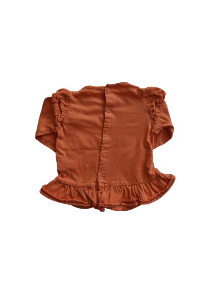 Tee-shirt orange manches longues Kitchoun 12 mois