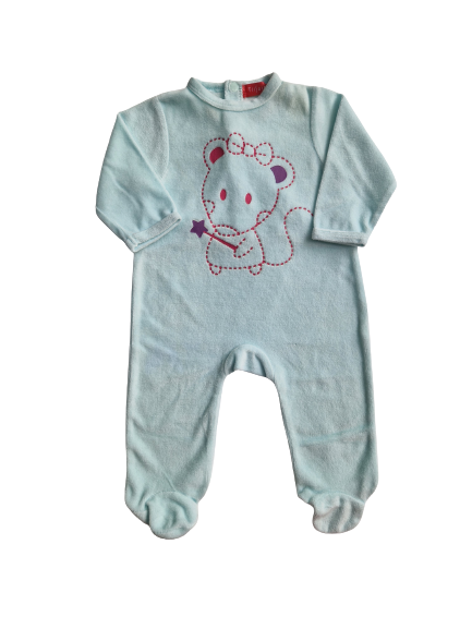 Pyjama vert en velours Tissaia 3 mois