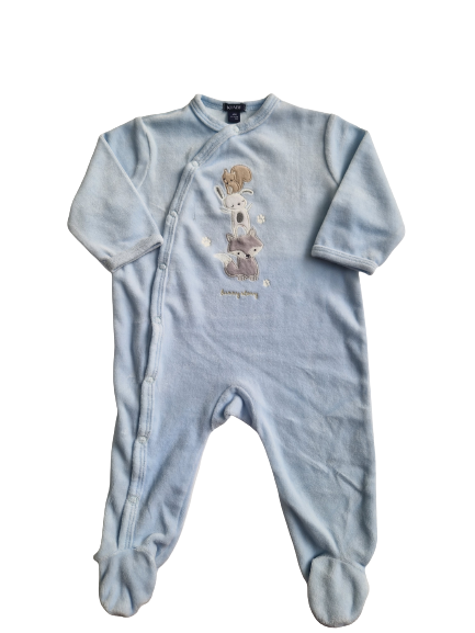 Pyjama bleu en velours Kiabi 6 mois