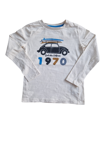 Tee-shirt orange clair manches longues Monoprix Kids 6 ans