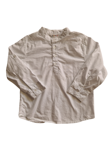 Chemise blanche col mao Kidkanaï 4 ans