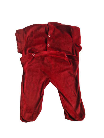 Pyjama en velours rouge Eldé 0 - 3 mois