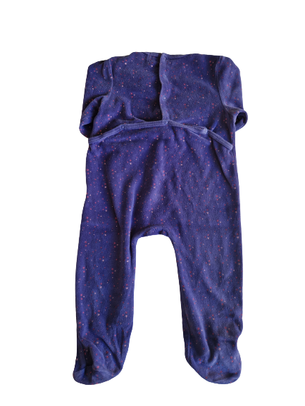 Pyjama violet en velours Mots d'enfants 24 mois
