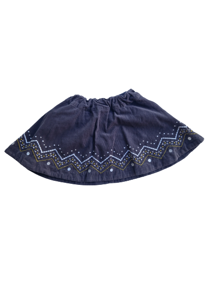 Jupe grise en velours taille ajustable Vertbaudet 3 ans