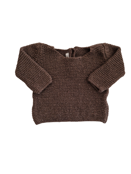 Pull marron tricot Bout'chou 6 mois