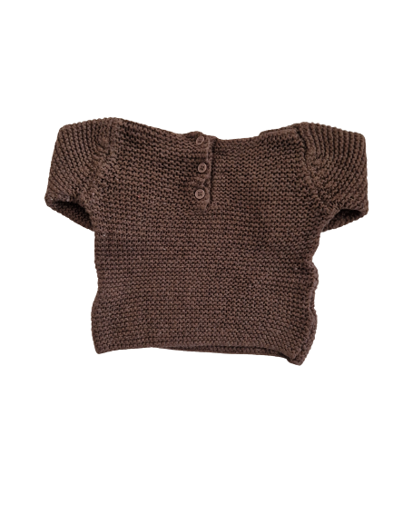 Pull marron tricot Bout'chou 6 mois