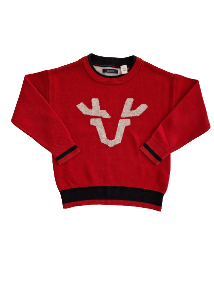 Pull rouge en tricot Okaïdi 5 ans