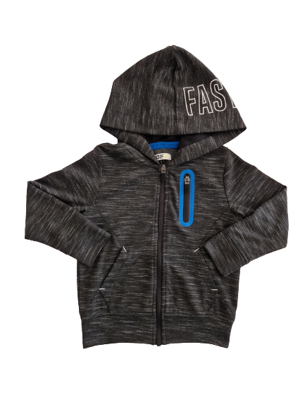 Sweat zippé noir et grise à capuche 3 ans