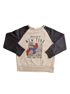 Sweat gris Spiderman Marvel  4- 5 ans