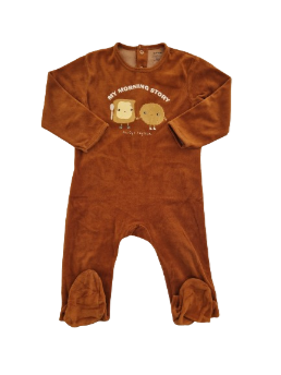 Pyjama marron en velours Kiabi 3 ans