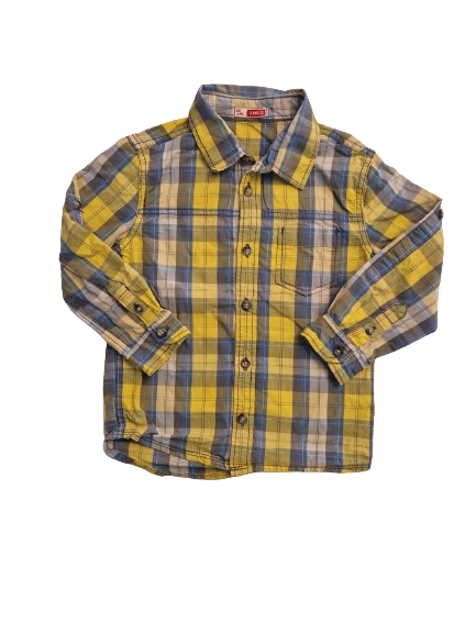 Chemise jaune à carreaux Du pareil au même 4 ans